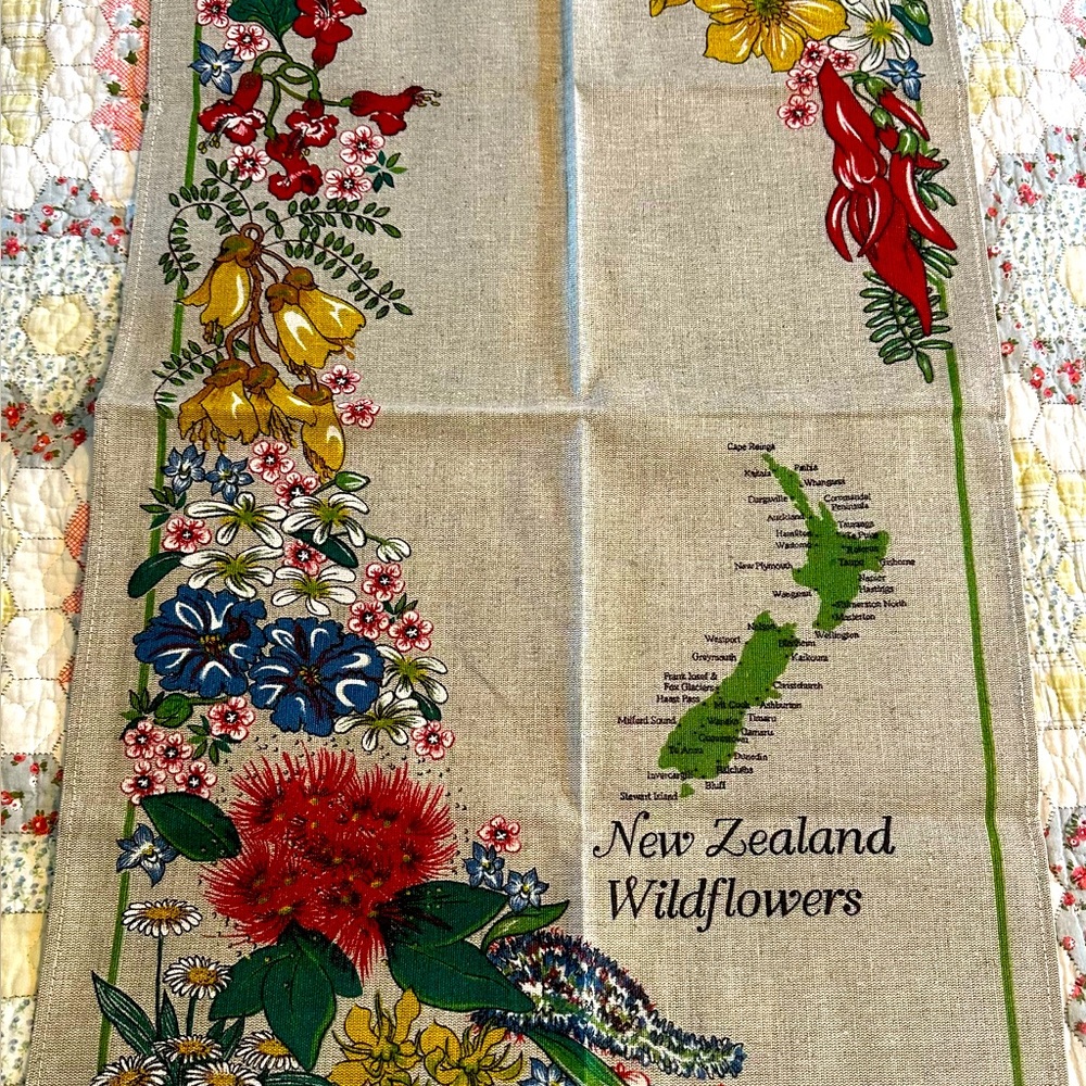 New Zealand Wildflowers Tea Towel by Derek